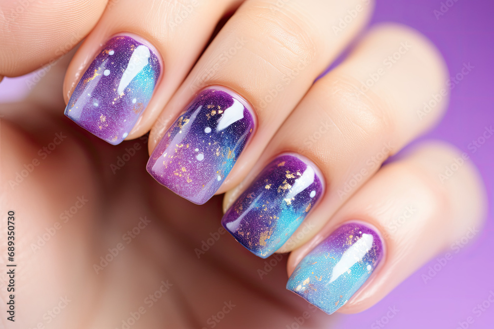Abstract Blue Galaxy Swirls,nail, art, manicure Abstract Blue Galaxy Swirls,nail, art, manicure