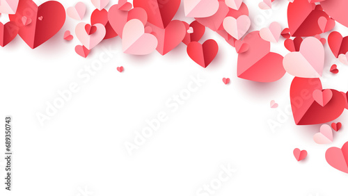Quadro su tela Valentines hearts postcard