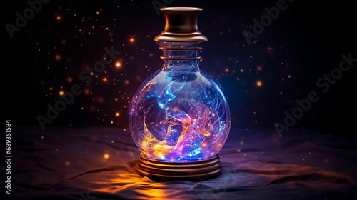 Magic lamp on a dark background.