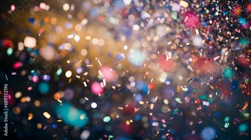 Particles and confetti background a holiday like Christmas.
