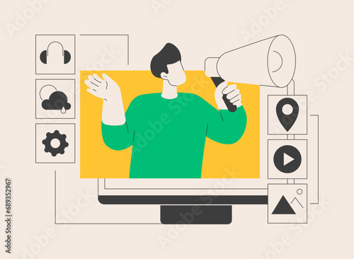 SmartTV applications abstract concept vector illustration.
