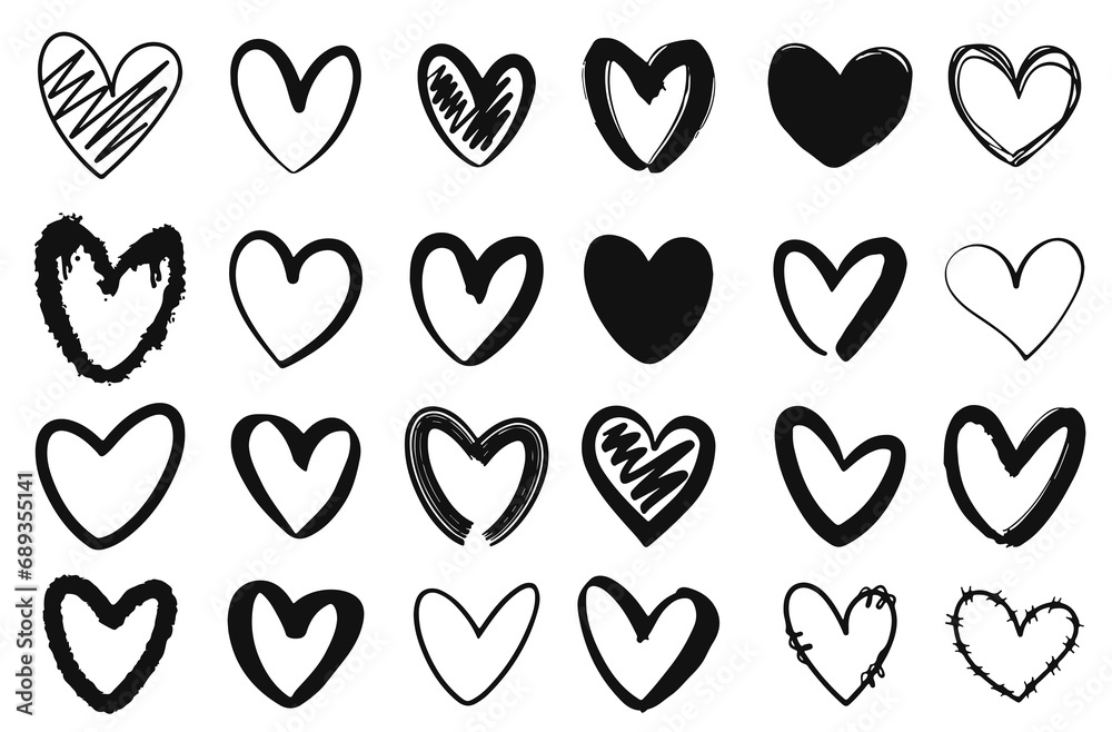 Collection set of hand drawn scribble hearts isolated on white background Vector set of hand drawn hearts on a white background. Heart Icons Set, hand drawn icons and illustrations for valentines. Collection set of hand drawn scribble hearts isolated on white background Vector set of hand drawn hearts on a white background. Heart Icons Set, hand drawn icons and illustrations for valentines.
