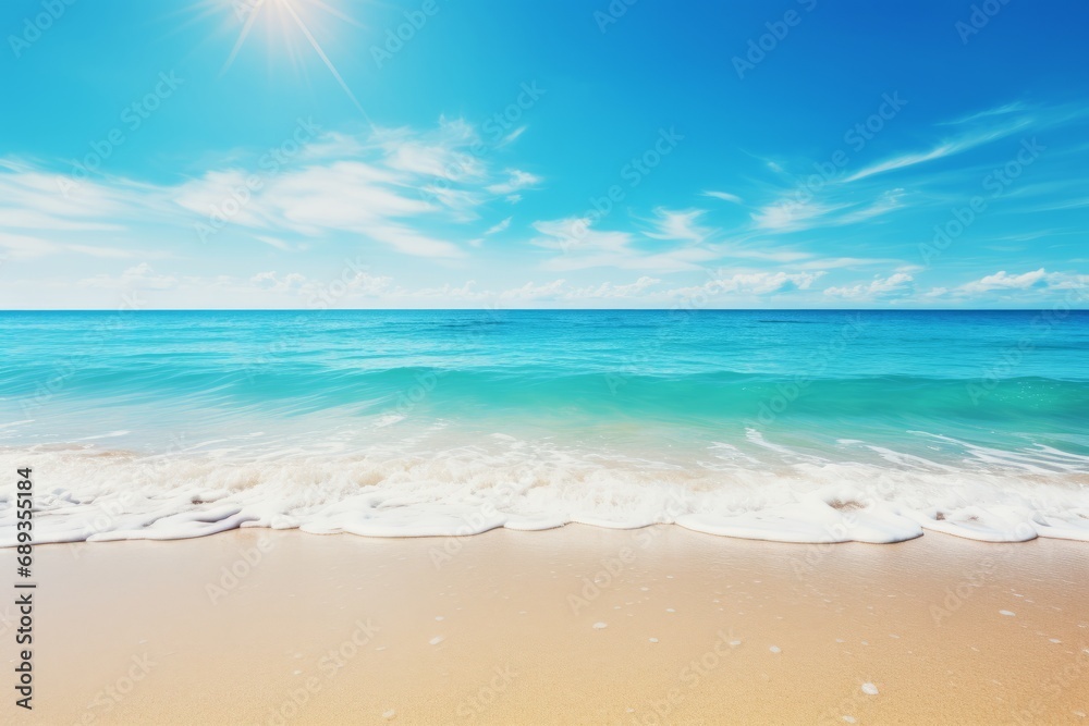 Idyllic scene of fine golden beach sand sparkling under the warm rays of the summer sun