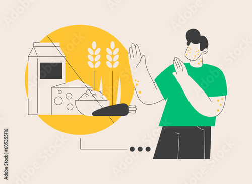 Food allergy abstract concept vector illustration.