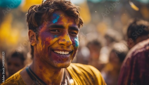 Portraits of people enjoying the holy festival