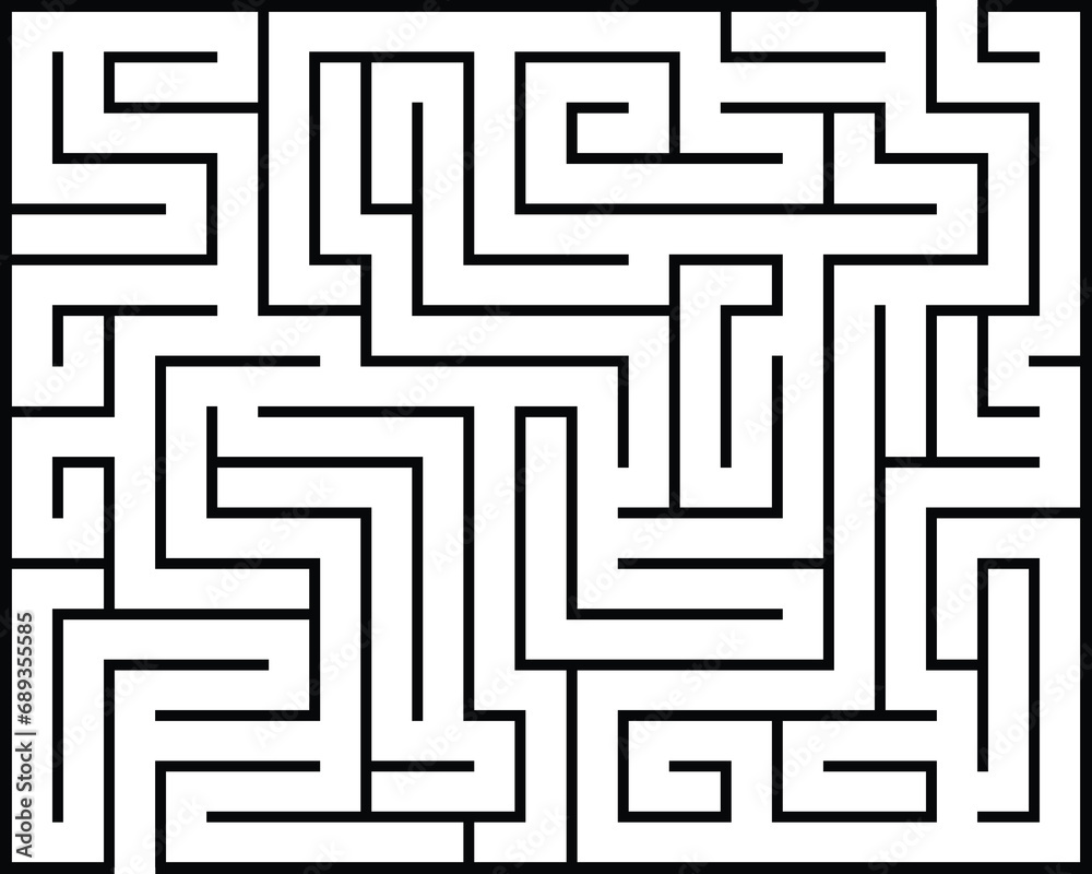 Rectangle maze isolated on white background	