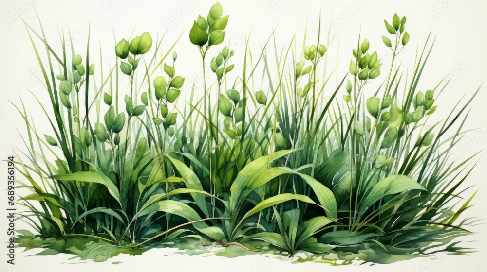 Fototapeta premium Ears of grain. Farm life watercolor illustration. Agriculture art. Gardening.