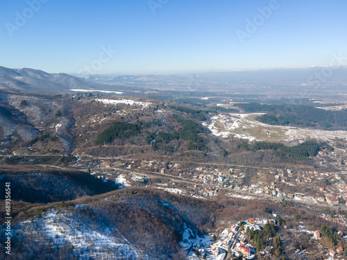 Aerial Winter view of Vitosha Mountain, Bulgaria