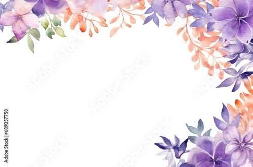 colorful blossom frame with leaves and flowers backgrounds