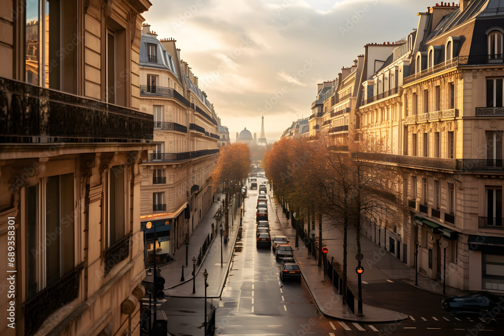 City road, paris, city, big city, old buildings, french city