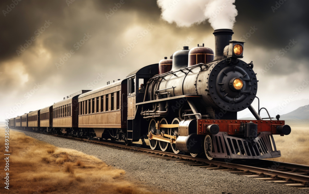 Fototapeta premium Old-fashioned steam train
