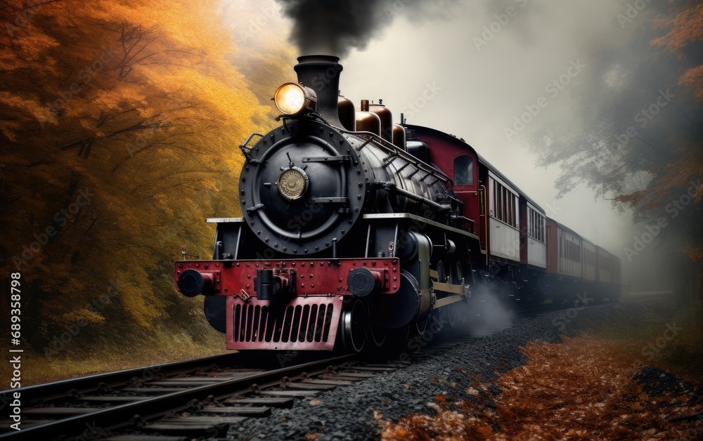 Fototapeta premium Old-fashioned steam train