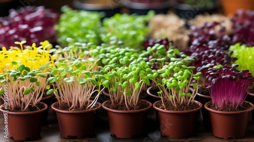 Vibrant and textured microgreens  capturing the delicate nature and nutrient rich appeal
