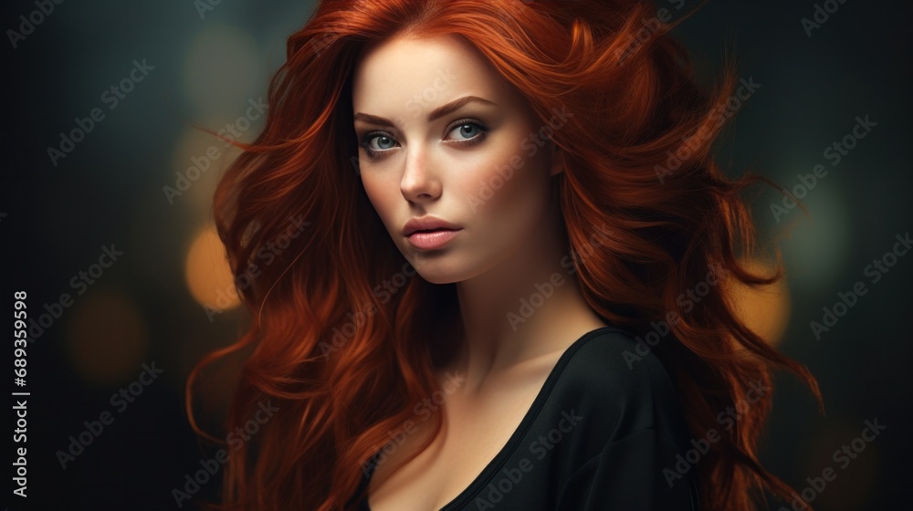 glaxien for a woman with red hair wearing black glasses,