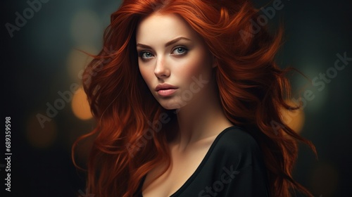 glaxien for a woman with red hair wearing black glasses,