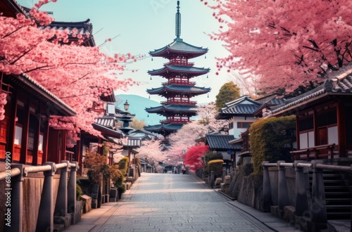 colorful sakura blossom