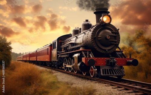 Old-fashioned steam train