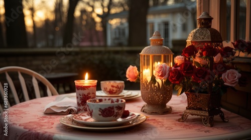 Romantic Dinner Table Set Two Home, Background Image, Desktop Wallpaper Backgrounds, HD