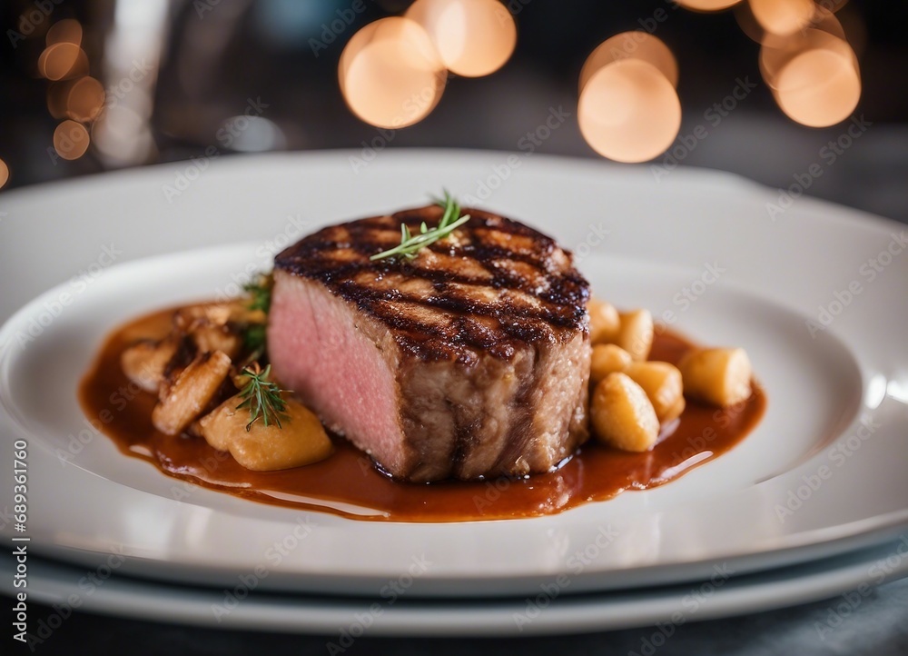 medium rare tenderloin at luxury restaurant
medium rare tenderloin at luxury restaurant
