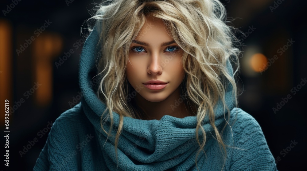 Fototapeta premium Portrait Fashionable Blonde Model Over, Background Image, Desktop Wallpaper Backgrounds, HD