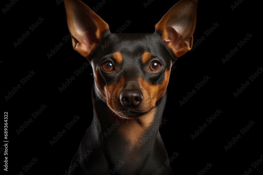 Miniature Pinscher cute dog isolated on background Miniature Pinscher cute dog isolated on background
