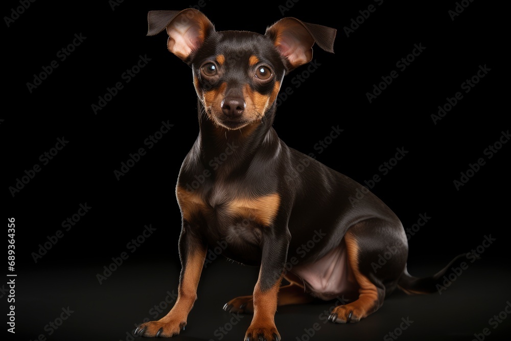 Miniature Pinscher cute dog isolated on background Miniature Pinscher cute dog isolated on background