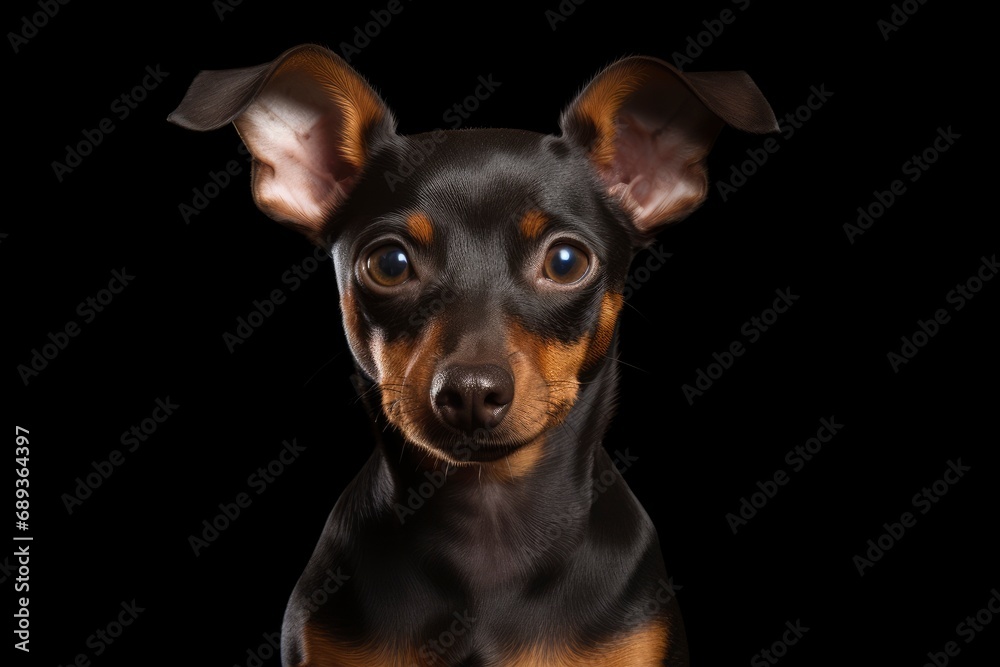 Miniature Pinscher cute dog isolated on background