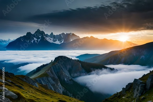 sunrise over the mountains