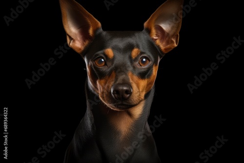 Miniature Pinscher cute dog isolated on background photo