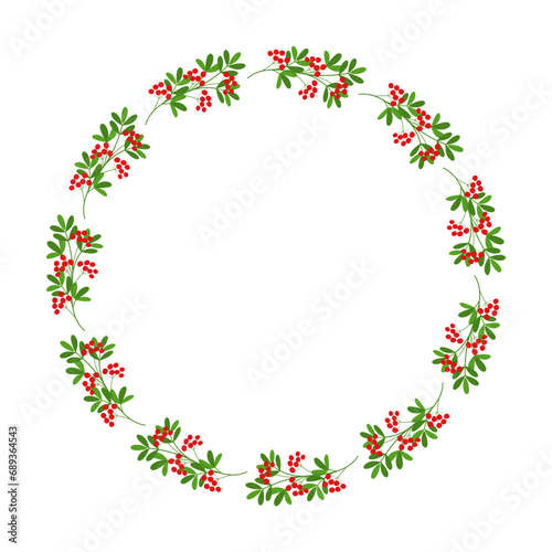 Christmas round floral wreath frame. Winter holiday decoration © Quarta