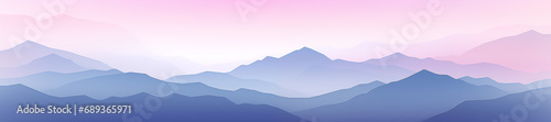 Pastel gradient mountain landscape. Banner image. Generative AI.