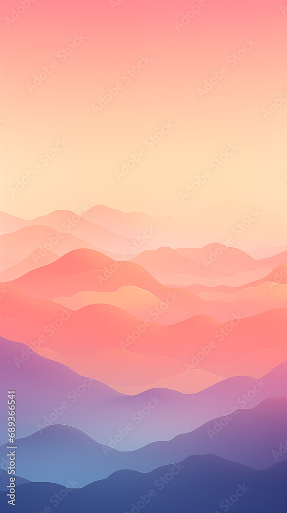 Pastel warm gradient mountain wallpaper.