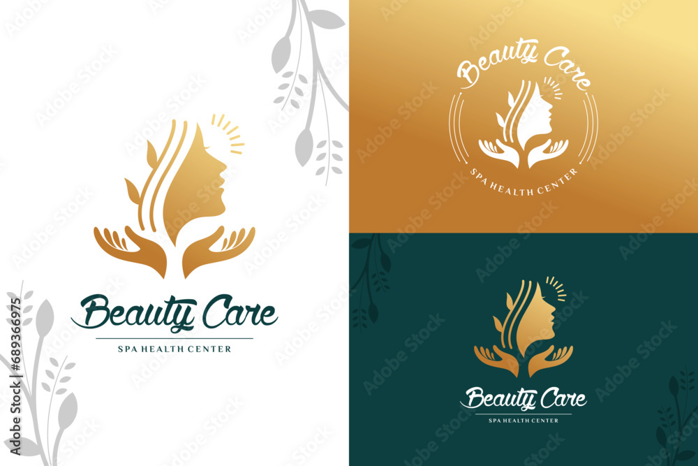 Beauty care design icon template with creative element concept idea. A professional design for many kinds of business. All elements are fully vector and can be used for both print and web.