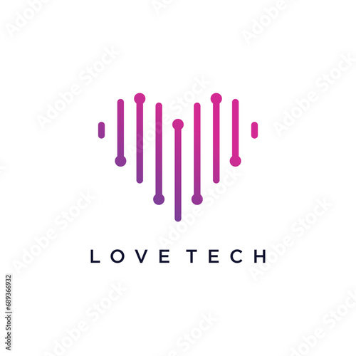 Love technology design icon template with creative element concept idea. A professional design for many kinds of business. All elements are fully vector and can be used for both print and web.