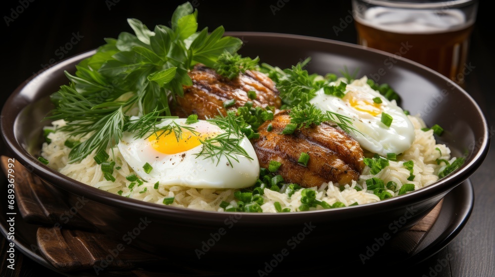Heart Shaped Fried Egg Yellow Rice, Background Image, Desktop Wallpaper Backgrounds, HD