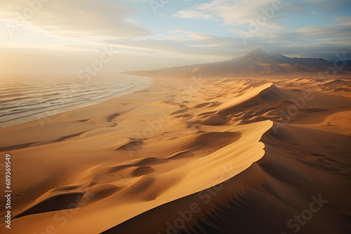Deset, desert land, coastline, desert coastline, sand, dunes