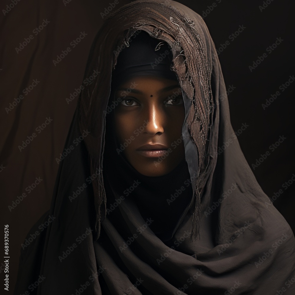 Naklejka premium touareg female in niqab, high quality