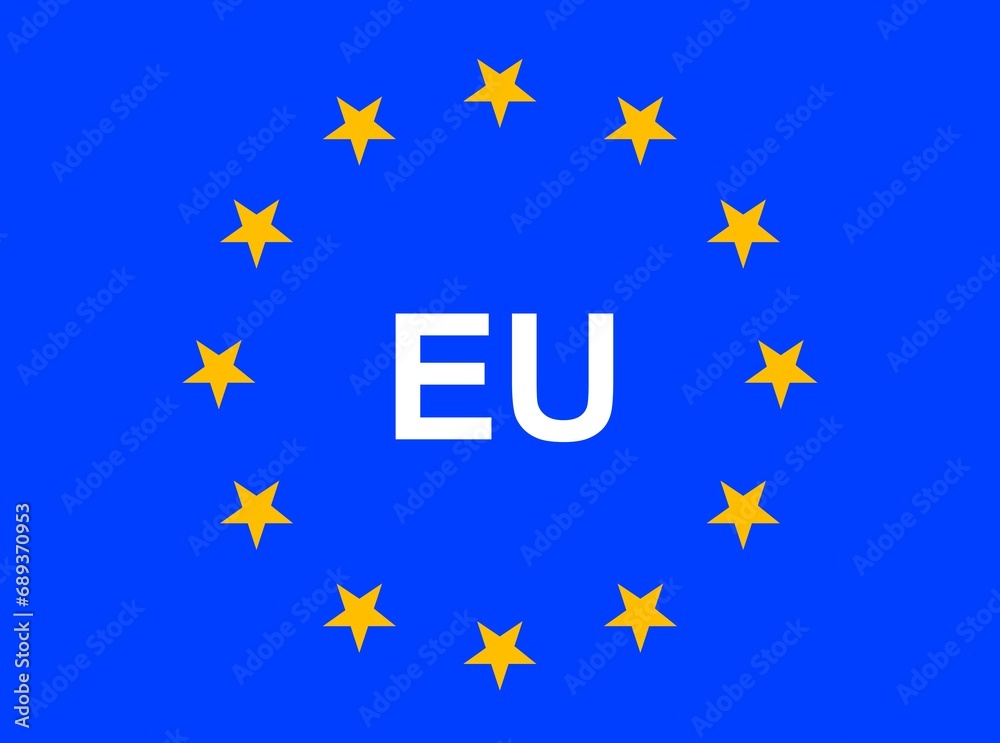 Illustration einer Europaflagge mit der Aufschrift Illustration einer Europaflagge mit der Aufschrift