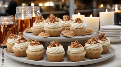 Cupcake Rack Foreground On Dessert Table, Background Image, Desktop Wallpaper Backgrounds, HD