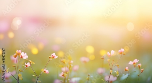 spring background of grass and flowers spring © olegganko