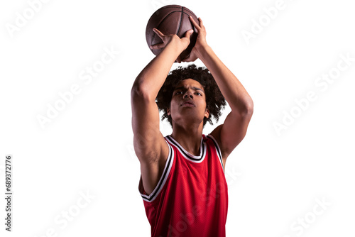 Basketball  player ready to shoot the ball during a match © alphaspirit