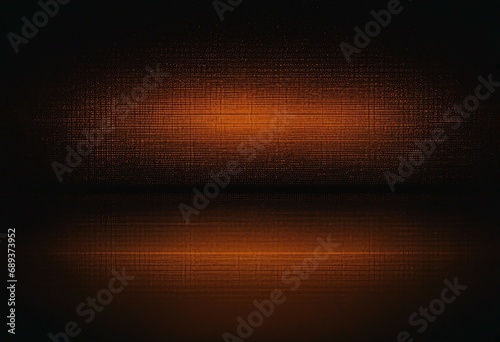 Orange glowing color gradient on black grainy background noise texture effect large abstract banner copy space