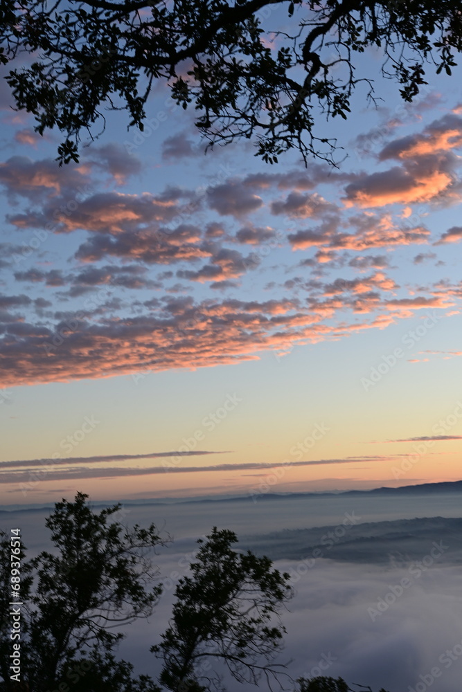 sunset over the fog sunset over the fog