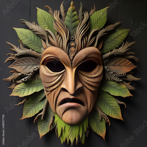 mask of leaves