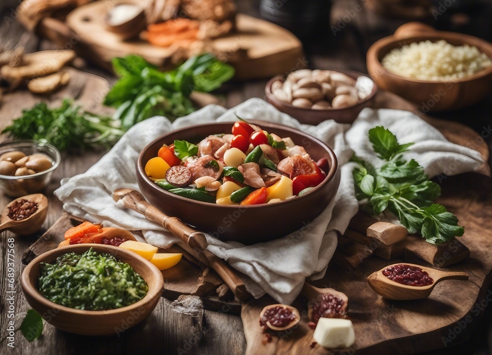 flexitarian mediterranean diet, keto, ketogenic on a wooden kitchen table
flexitarian mediterranean diet, keto, ketogenic on a wooden kitchen table