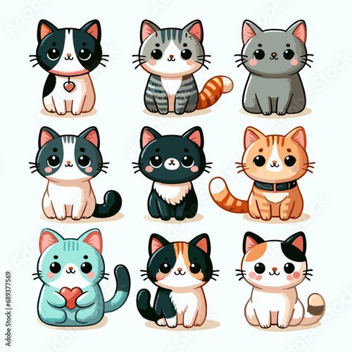 Happy Cats Vector Art Collection © Nour