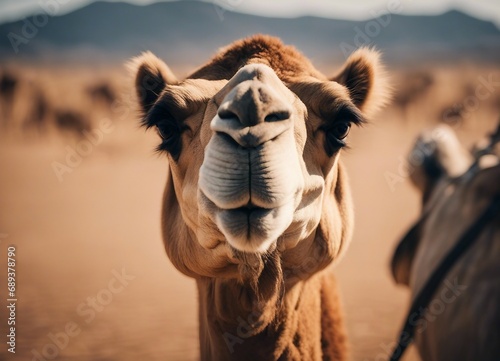 portrait of a camel at dessert, summer

 photo