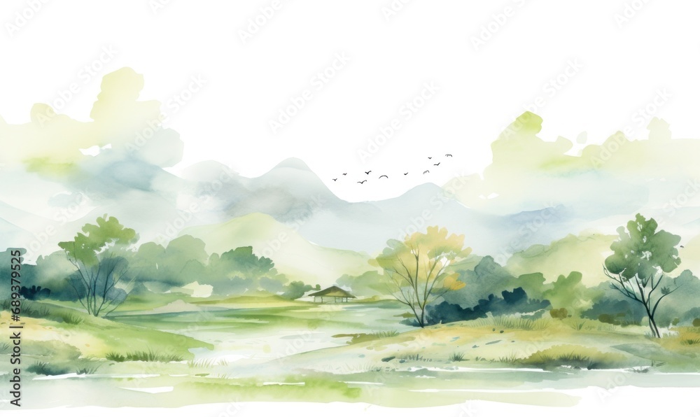 Fototapeta premium watercolor cartoon clip art for desktop background for web development, free,