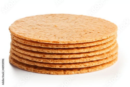 A single oatcakes isolated on white background photo