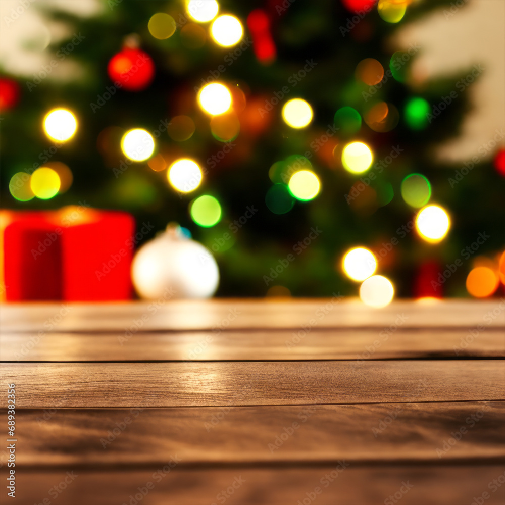 Empty Christmas and New Year Table: Perfect Canvas for Festive Displays or Products Empty Christmas and New Year Table: Perfect Canvas for Festive Displays or Products